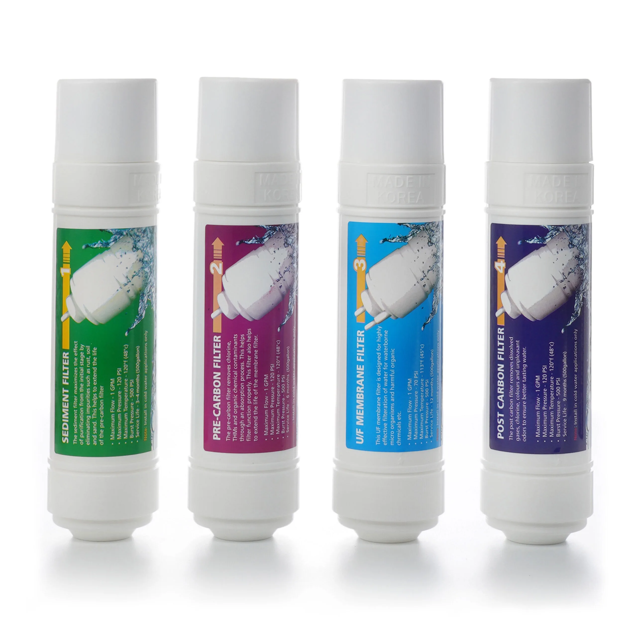 Purified 4 stage water-filter-1-set