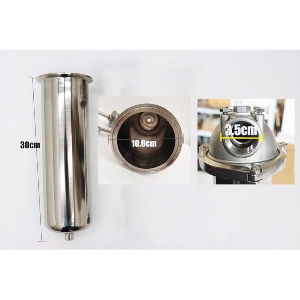 10‘’ Inch 304 Stainless Steel Housing water Filter dimension