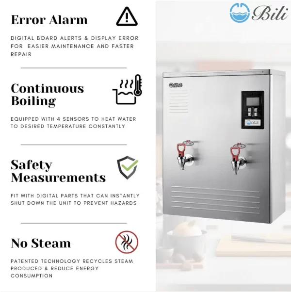 Bili water boiler features